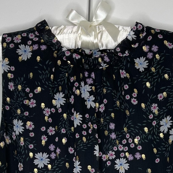 LOFT Glimmer Floral Peplum Blouse S - Picture 4 of 4
